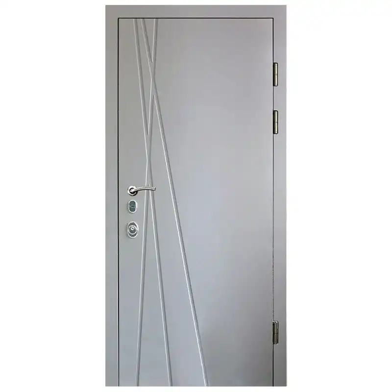 Двері металеві Статус Оптима Плюс ФС-1023, 960х2050 мм, світло сірий, праві купити недорого в Україні, фото 1