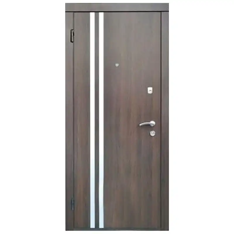 Двері вхідні Статус Оптима Плюс FS-408, 960х2050 мм, горіх темний вінорит, ліві купити недорого в Україні, фото 1