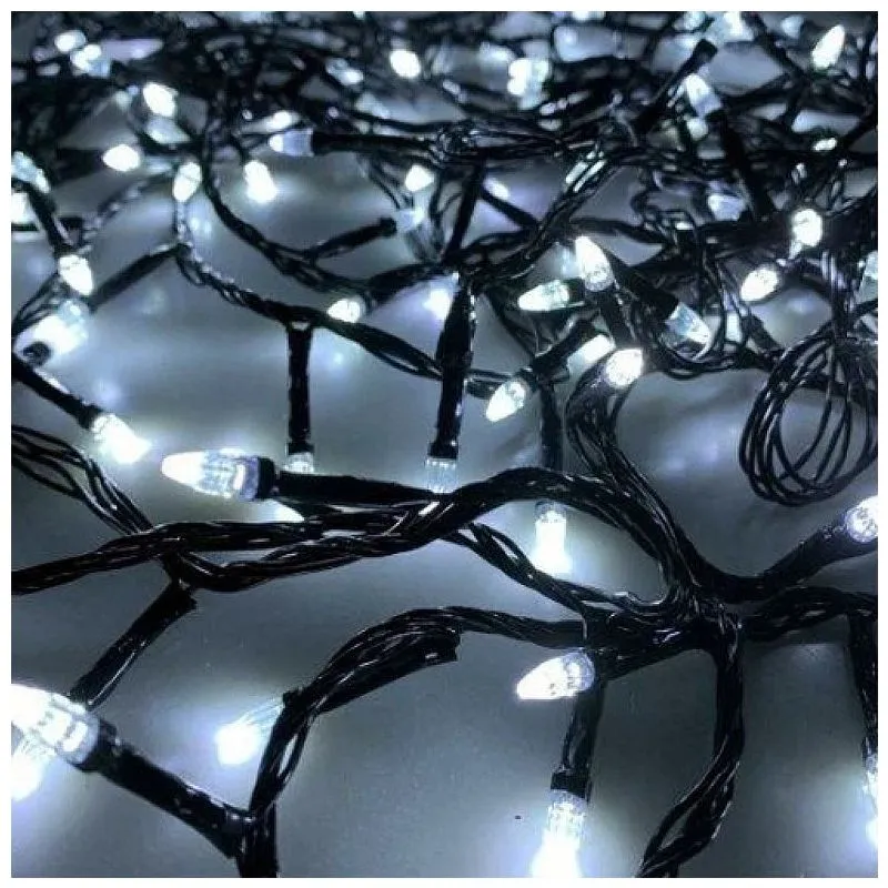 Гірлянда Конус, 100 LED, чорний дріт, білий, 1210-03 купити недорого в Україні, фото 1