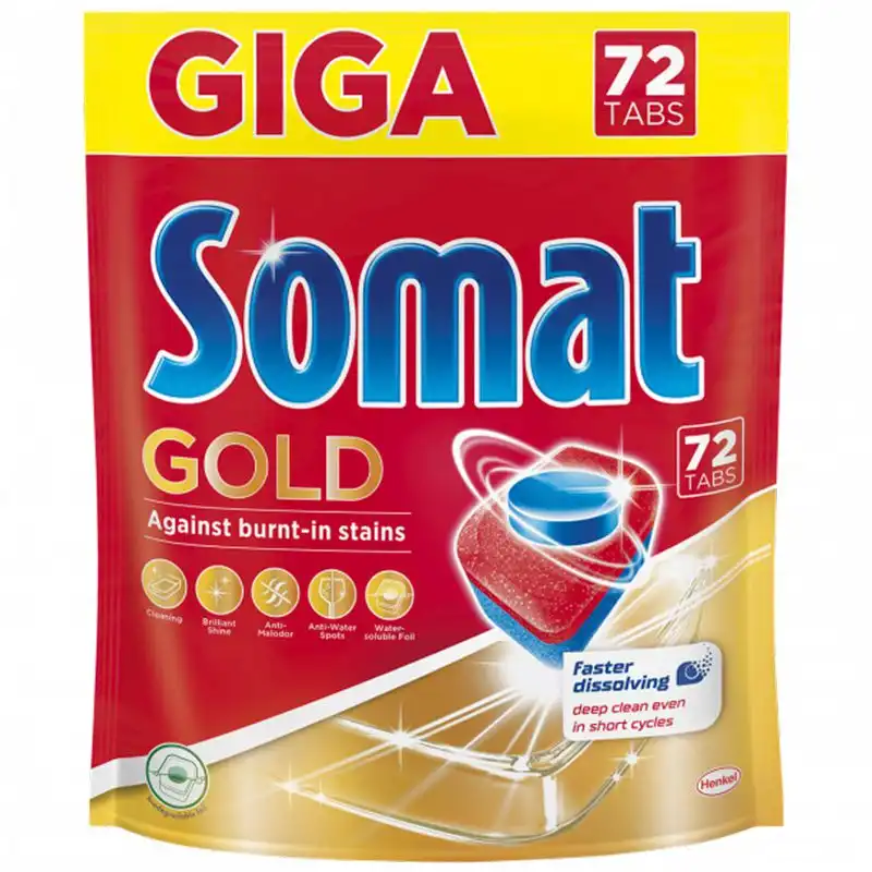 Таблетки для посудомийної машини Somat Gold, 72 шт купити недорого в Україні, фото 1