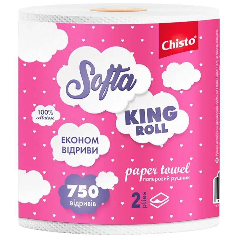 Рушник паперовий Softa Chisto King Roll, RL750.435 купити недорого в Україні, фото 1