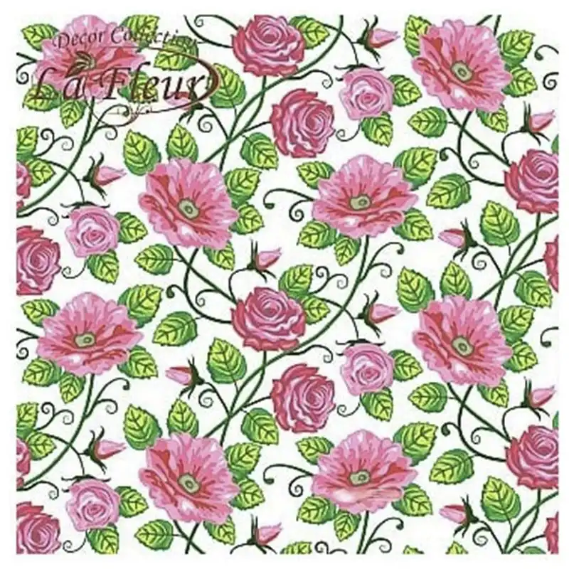 Салфетки La Fleur Розовое полотно, 2 слоя, 16 шт, 33x33 см купить недорого в Украине, фото 1