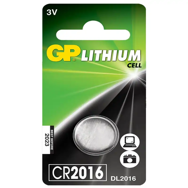 Батарейка дисковая GP Batteries Lithium Button Cell, 3,0V, CR2016-U1, 01-00003086 купить недорого в Украине, фото 1