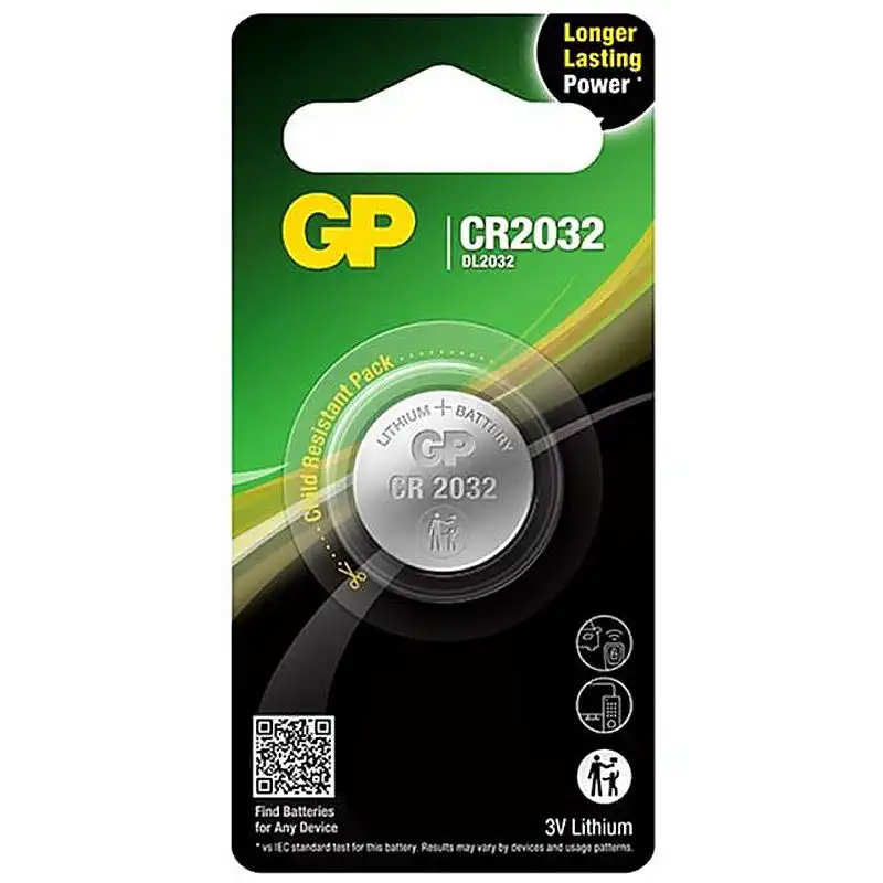 Батарейка GP Lithium Button Cell CR2032-U1 3.0V, 01-00000210 купити недорого в Україні, фото 1
