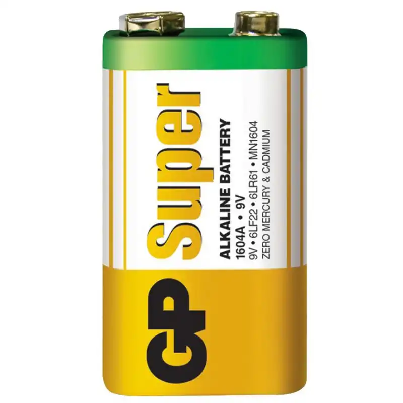 Батарейка GP Batteries Super Alkaline, 9V, 1604A-U1, 6LF22, 01-00000124 купити недорого в Україні, фото 2