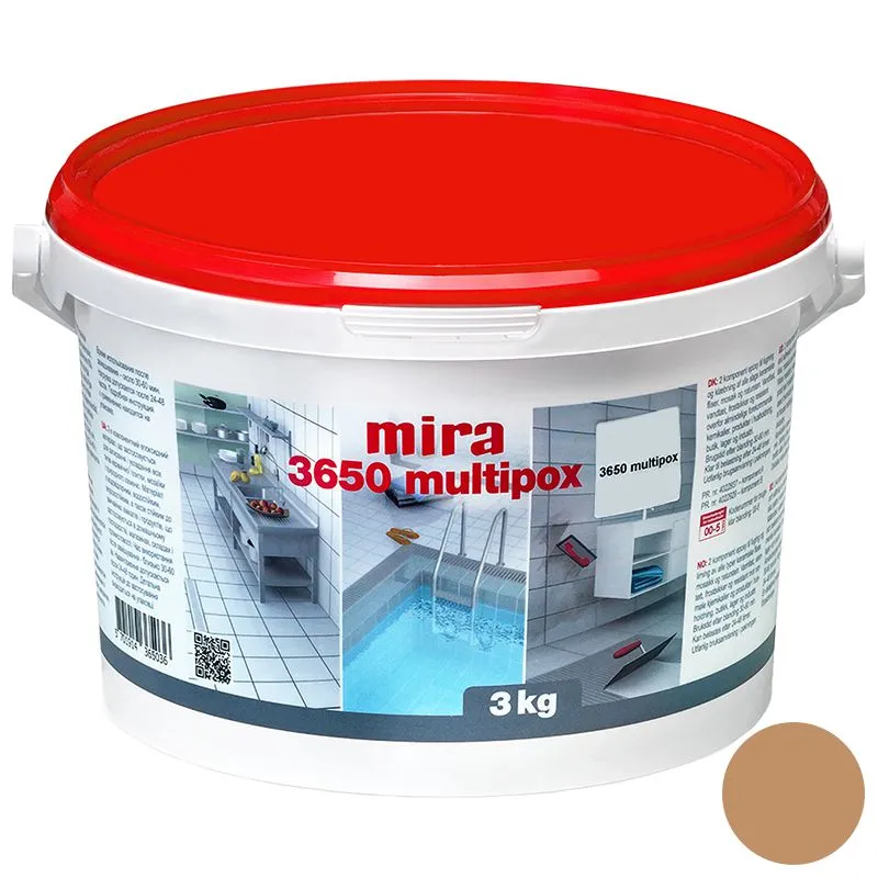 Фуга епоксидна Mira 3650 Multipox, 3 кг, світло-коричневий купити недорого в Україні, фото 1