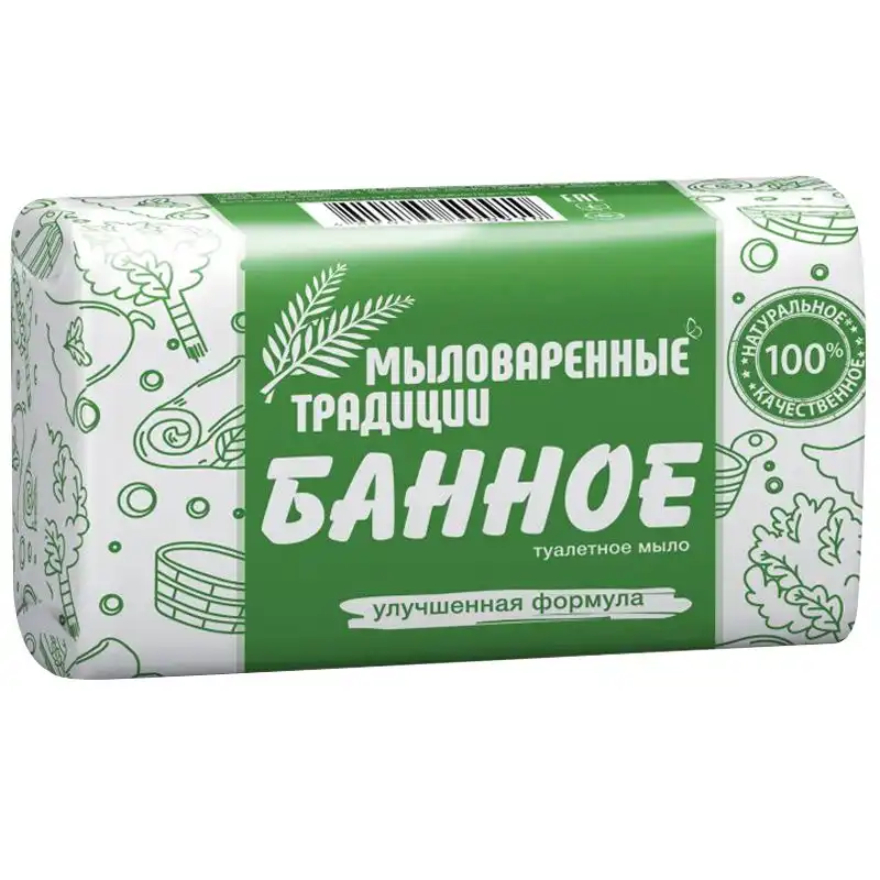 Мыло туалетное Мыловаренные традиции Банное, 180 г купить недорого в Украине, фото 1