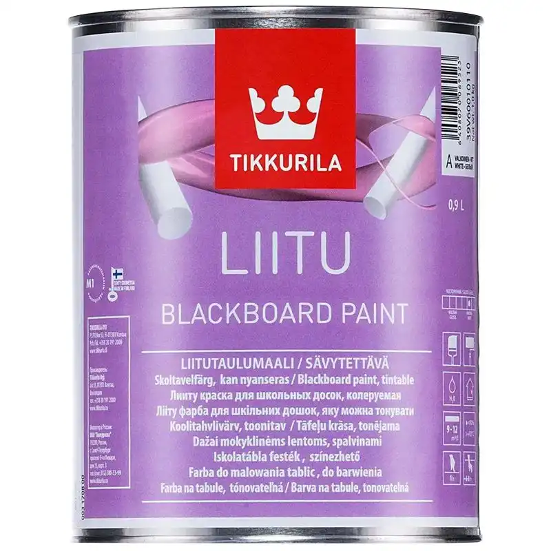 Краска для школьных досок Tikkurila Liitu, база С, 0,9 л купить недорого в Украине, фото 1