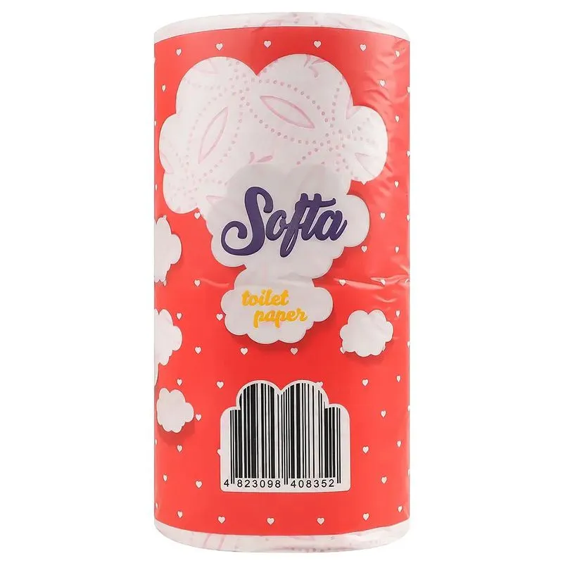 Туалетная бумага Softa Chisto, 4 шт, бело-розовая, 08352 купить недорого в Украине, фото 2