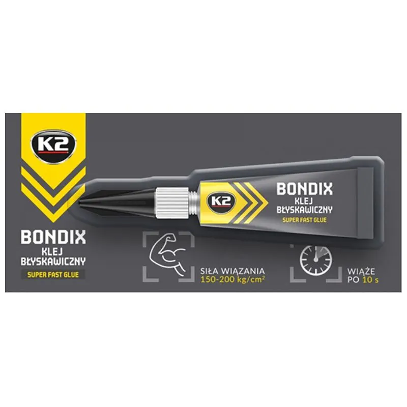 Супер-клей K2 Bondix Super Fast, 3 г, EB100 купити недорого в Україні, фото 1