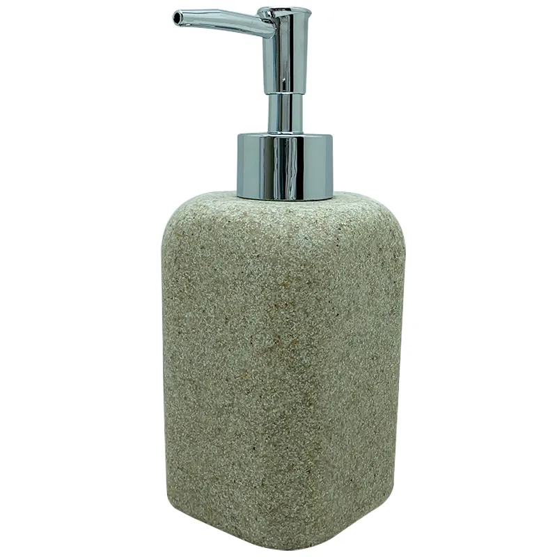 Дозатор для жидкого мыла Trento Pure Stone, кнопочный, 250 мл, бежевый, B2511 купить недорого в Украине, фото 1