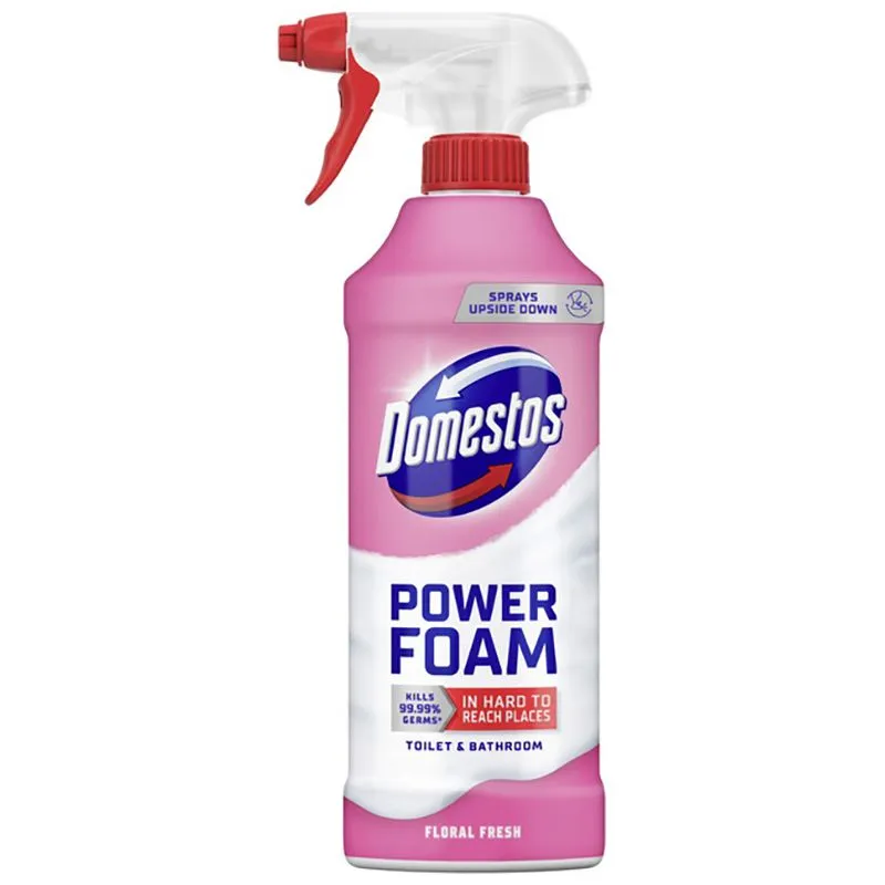 Спрей-пена для чистки унитаза т ванной Domestos Цветочная Свежесть, 435 мл купить недорого в Украине, фото 1