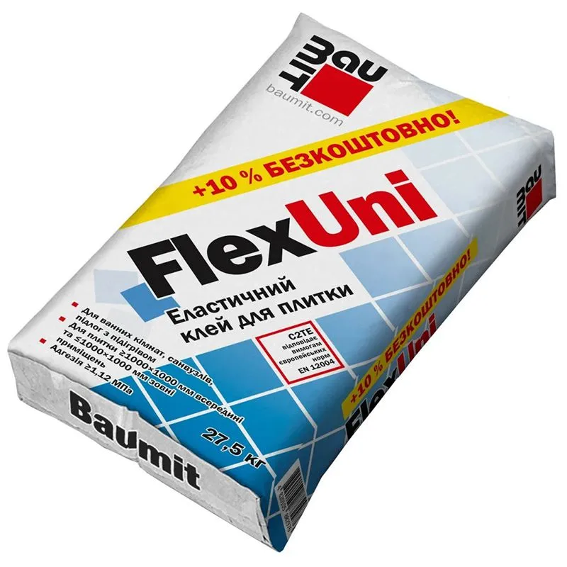 Акція! Клей Baumit FlexUni, 27,5 кг, 10% безкоштовно купити недорого в Україні, фото 1