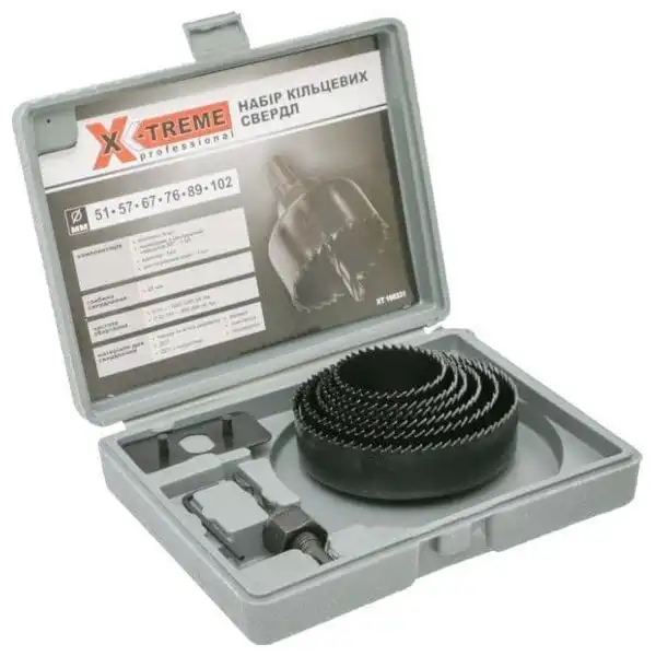 Набор пил кольцевых по дереву X-Treme XT 100331, 51-102 мм, 9 предметов, 30815 купить недорого в Украине, фото 1