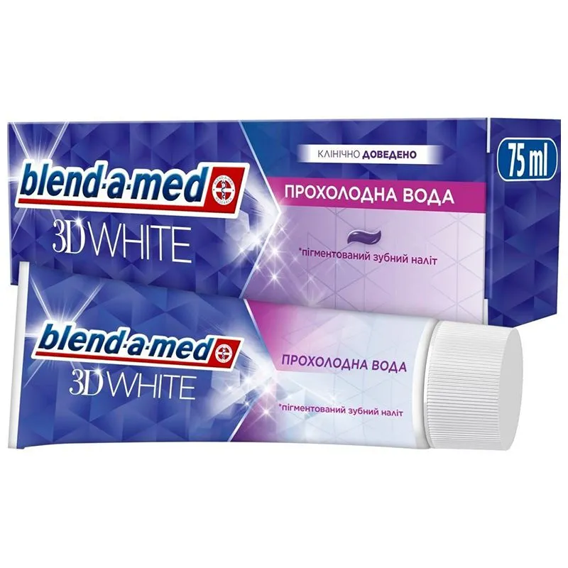 Зубна паста Blend-a-med 3D White Прохолодна Вода, 75 мл купити недорого в Україні, фото 1