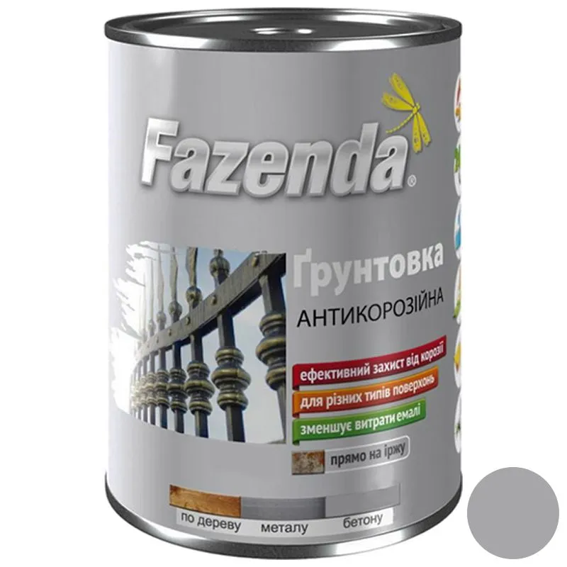 Грунтовка Fazenda ГФ-021, 0,9 кг, серый купить недорого в Украине, фото 1