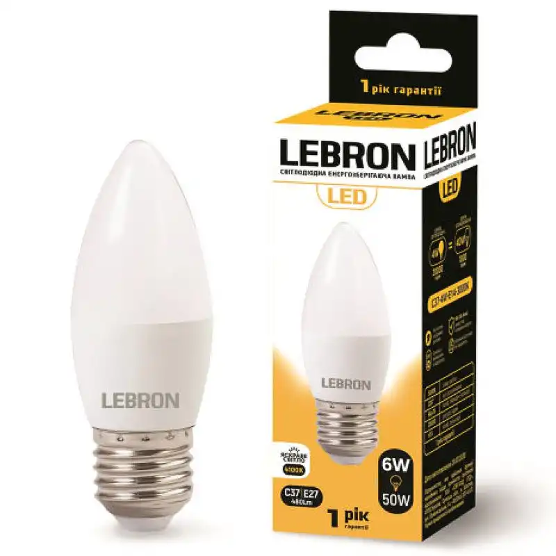 Лампа Lebron L-С37, 6W, Е27, 4100K, 11-13-50 купить недорого в Украине, фото 2