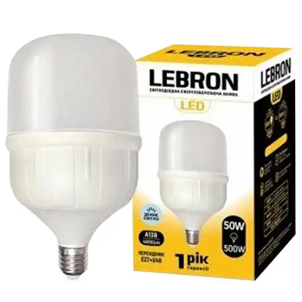 Лампа Lebron L-А138, 50W, Е27-Е40, 6500K, 4250 Lm, 11-18-27 купити недорого в Україні, фото 1