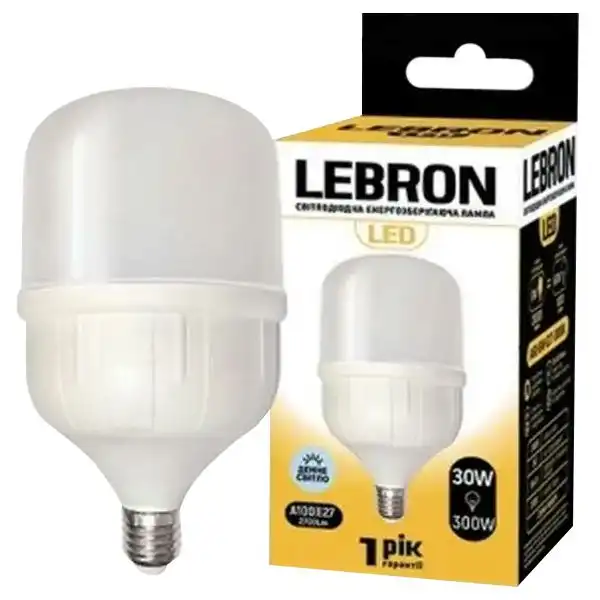 Лампа Lebron L-А100, 30W, Е27, 6500K, 2550 Lm, 11-18-17 купити недорого в Україні, фото 1