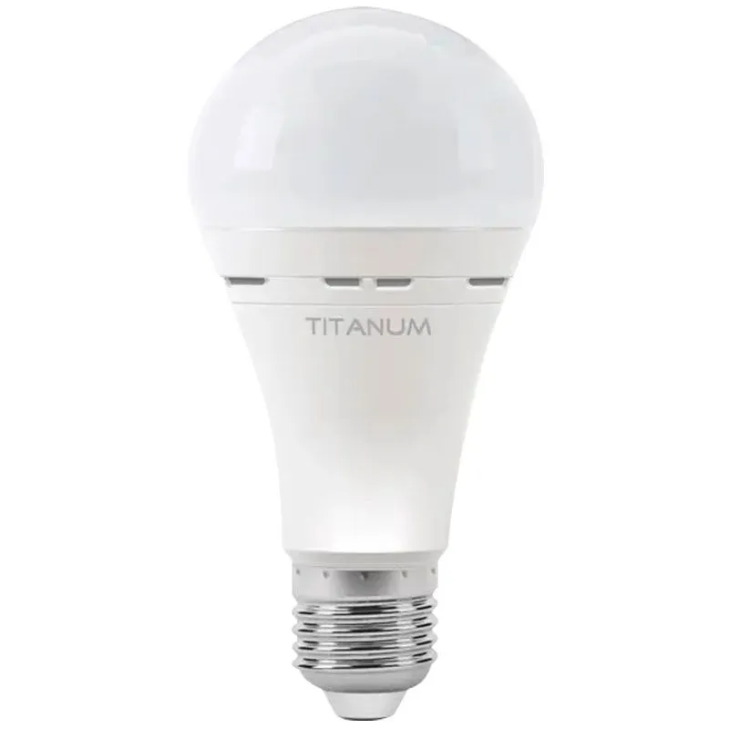 Лампа аккумуляторная светодиодная Titanum, A68, 10 Вт, E27, 4000 К купить недорого в Украине, фото 1
