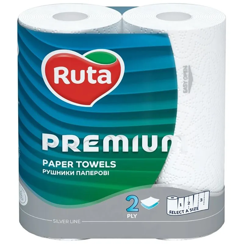 Полотенца бумажные Ruta Premium, 2 рулона, 2 слоя, белый, 58769006 купить недорого в Украине, фото 1