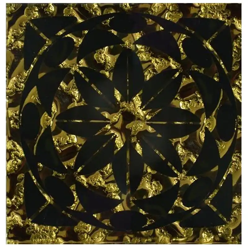 Декор стеклянный рифленый Grand Kerama Тако Леано, 660x660x8 мм, золото, 774 купить недорого в Украине, фото 1