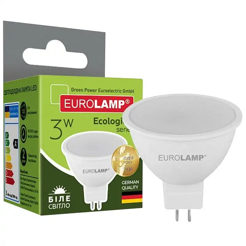 Лампа Eurolamp Есо SMD, 3W, MR16, GU5.3, 4000K, LED-SMD-03534(P) купить недорого в Украине, фото 1