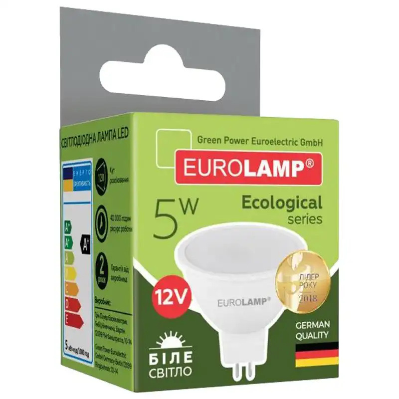 Лампа Eurolamp Есо MR16, 5W, GU5.3, 4000K, 12V, LED-SMD-05534(12)(P) купити недорого в Україні, фото 2