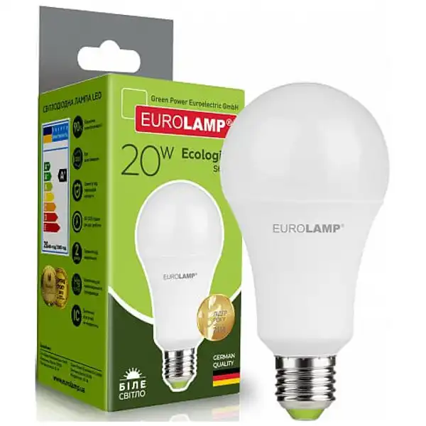 Лампа Eurolamp Есо A75, 20W, E27, 4000K, LED-A75-20274P купить недорого в Украине, фото 1