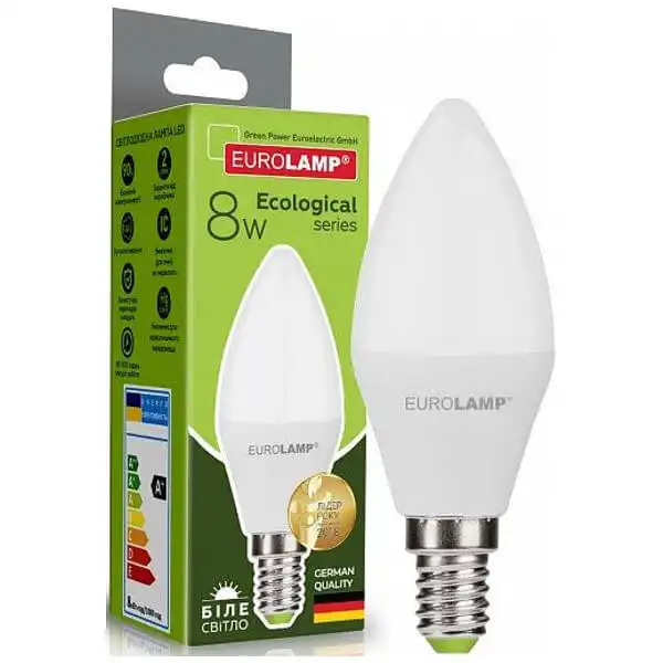 Лампа Eurolamp Есо CL, 8W, E14, 4000K, LED-CL-08144P купити недорого в Україні, фото 1