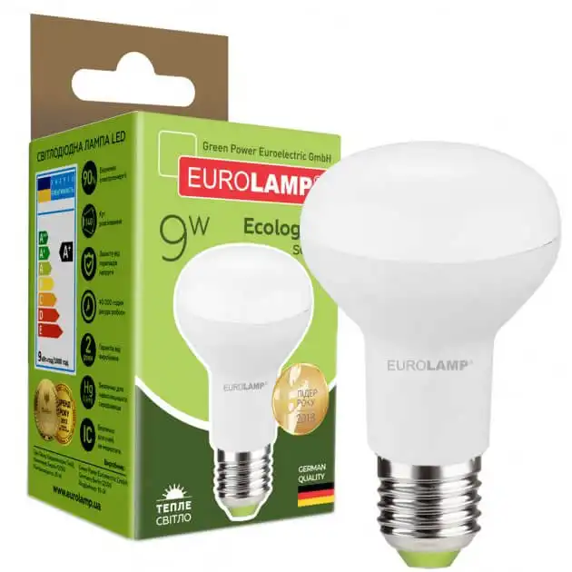 Лампа Eurolamp Есо R63, 9W, E27, 3000K, LED-R63-09272P купити недорого в Україні, фото 1