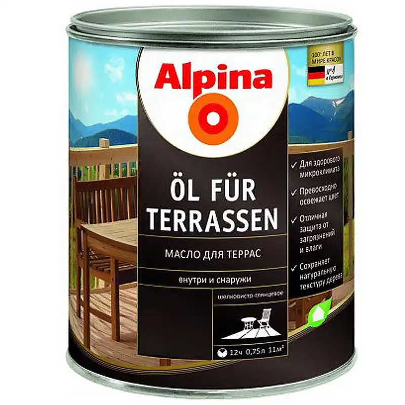 Олива Alpina Oel Terrassen TR, 0,75 л, прозорий купити недорого в Україні, фото 1