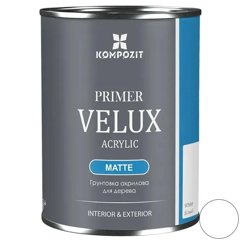 Грунтовка для дерева Kompozit Velux, белый, 2,5 л купить недорого в Украине, фото 1