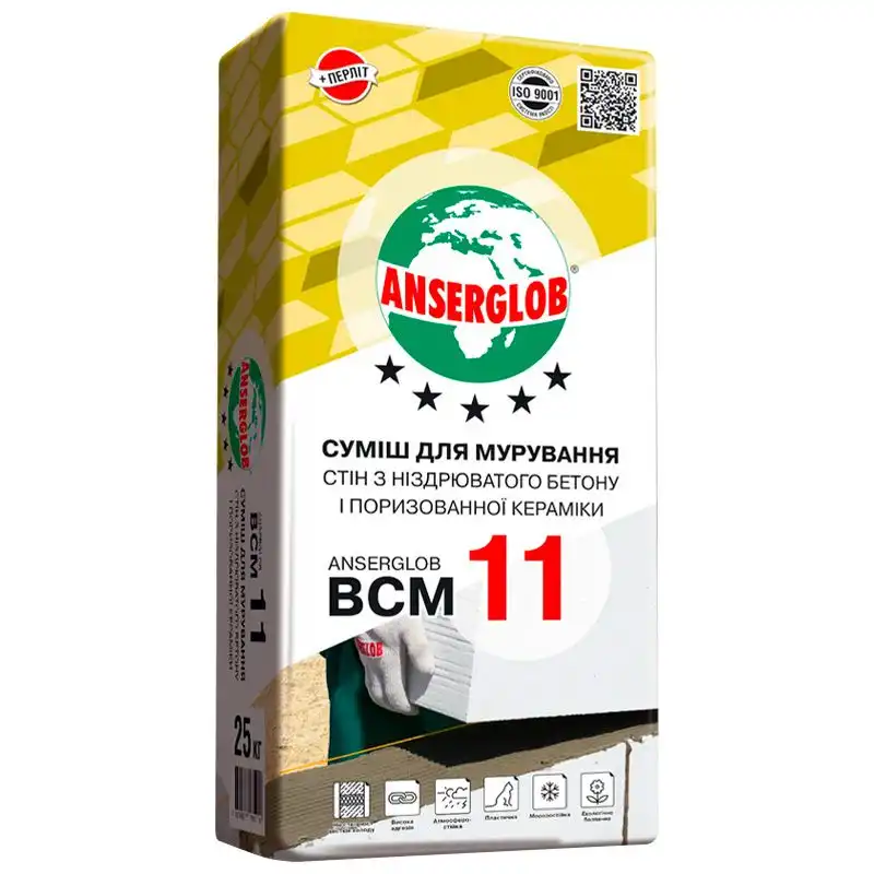 Смесь для кладки ячеистого бетона Anserglob BCM-11, 25кг купить недорого в Украине, фото 1