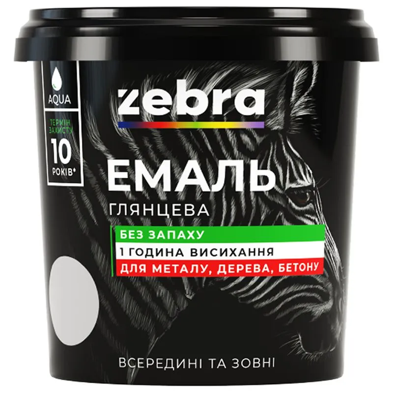 Емаль акрилова Zebra, 0,65 кг, прозорий купити недорого в Україні, фото 1