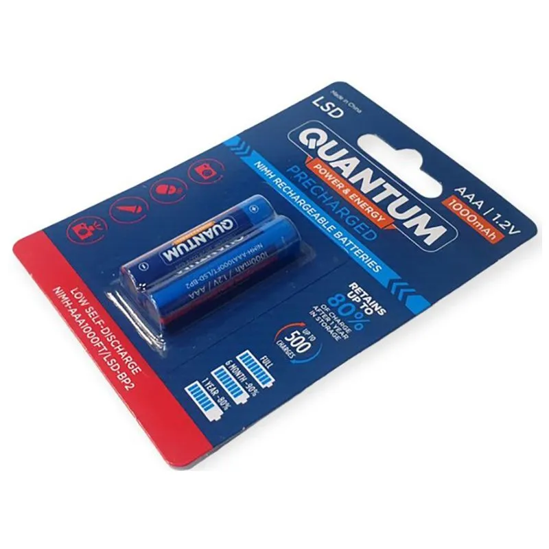 Аккумулятор технический Quantum Ni-MH, 1000 mAh, 2 шт, NiMH-AAA1000FT/LSD-BP2 купить недорого в Украине, фото 2