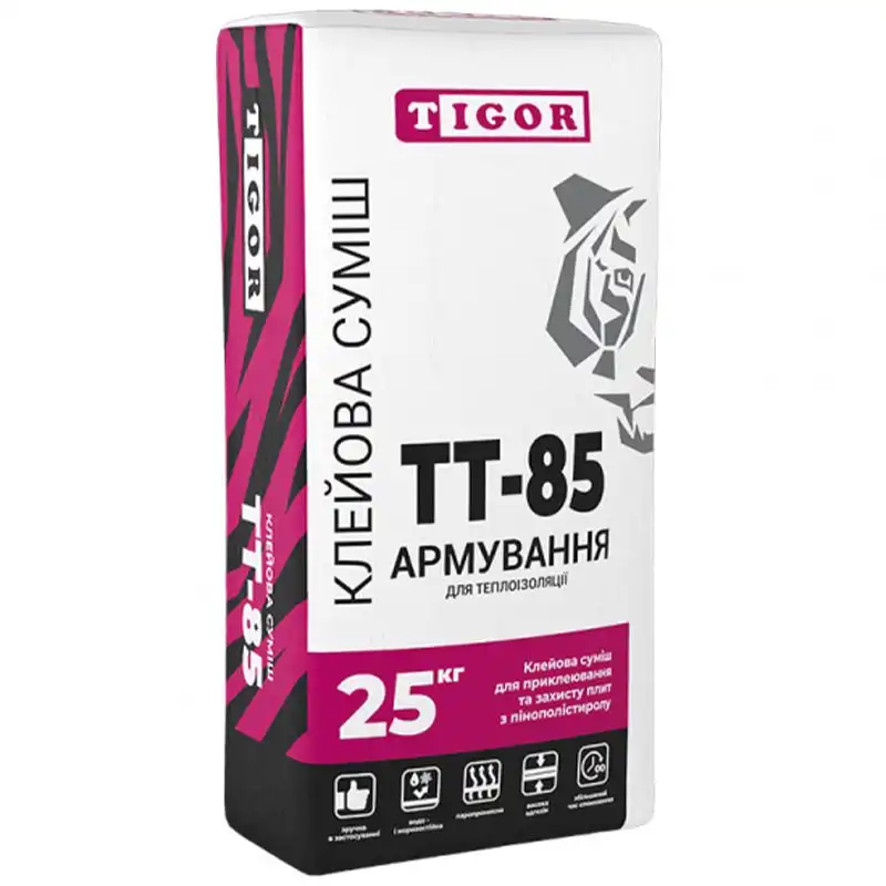 Клей для армування теплоізоляції Tigor ТТ-85, 25 кг купити недорого в Україні, фото 1