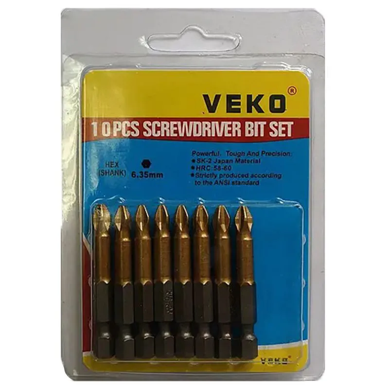 Набір біт Veko Titanium, PH2, 50 мм, 10 шт купити недорого в Україні, фото 1