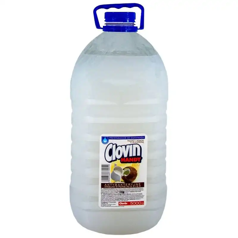 Рідке мило Clovin Handy Молоко та кокос з гліцерином, 5 л, 040-8032 купити недорого в Україні, фото 1