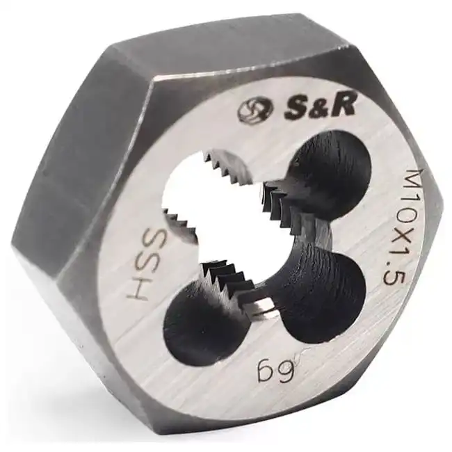 Плашка гексагональна S&R M10 x 1,5 мм, 6g HSS R6M5, 111203010 купити недорого в Україні, фото 1