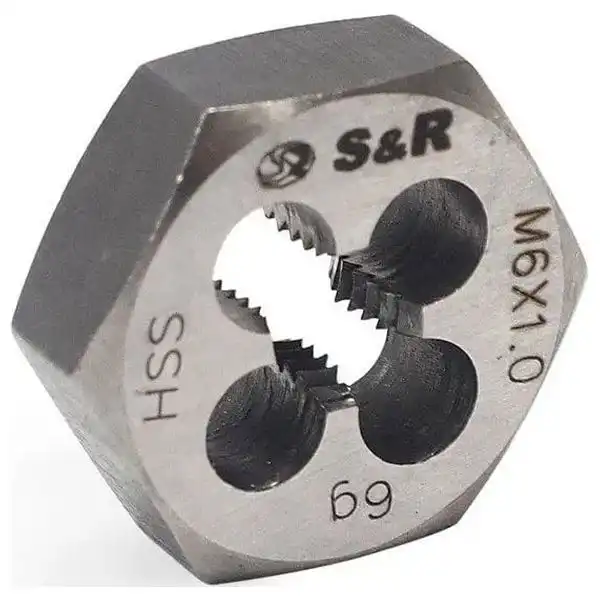 Плашка гексагональна S&R M6 x 1,0 мм, 6g HSS R6M5, 111203006 купити недорого в Україні, фото 1