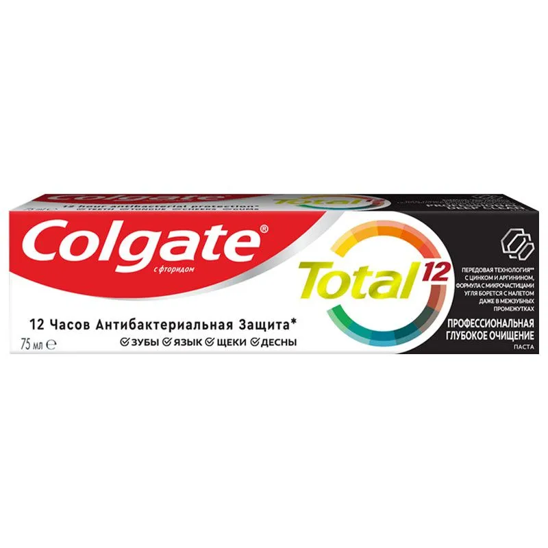 Зубная паста Colgate Total 12 Древесный уголь, 75 мл купить недорого в Украине, фото 1