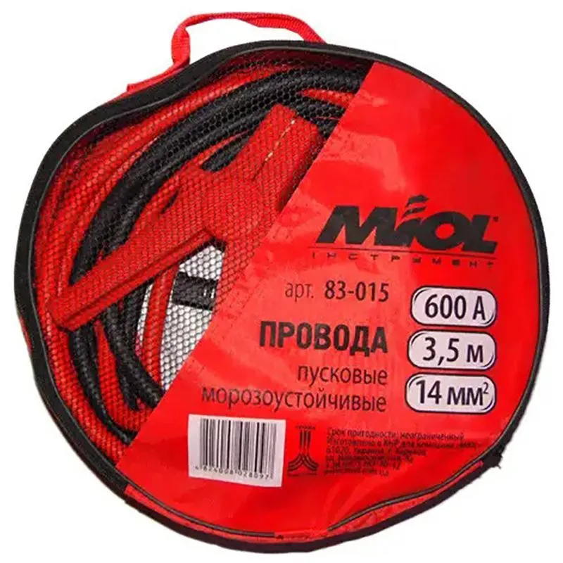 Пусковой кабель Miol, 600А, 3,5 м, 83-015 купить недорого в Украине, фото 1
