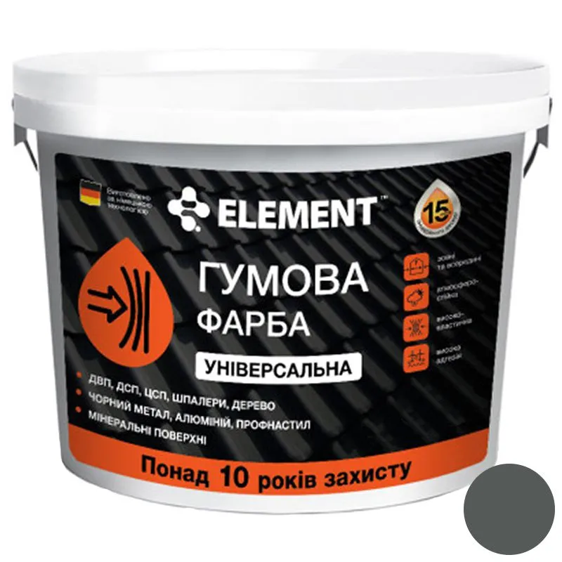 Краска резиновая универсальная Element, RAL 7040, 1,2 кг, серый купить недорого в Украине, фото 1