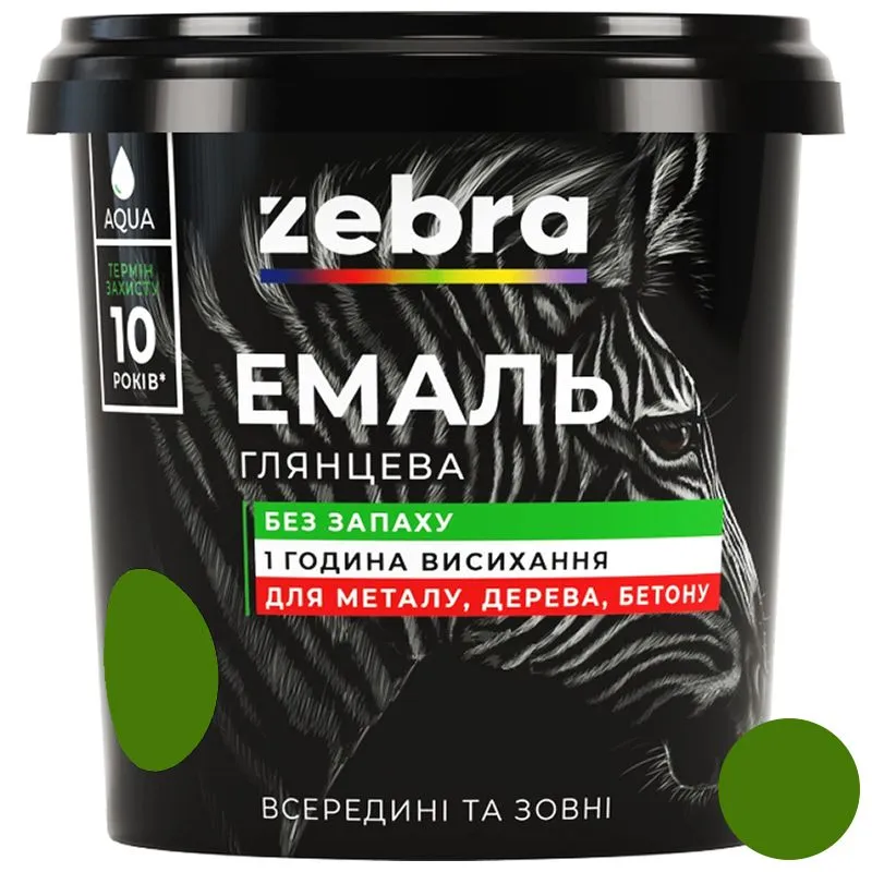 Емаль акрилова Zebra,  0,25 кг, світло-зелена купити недорого в Україні, фото 1