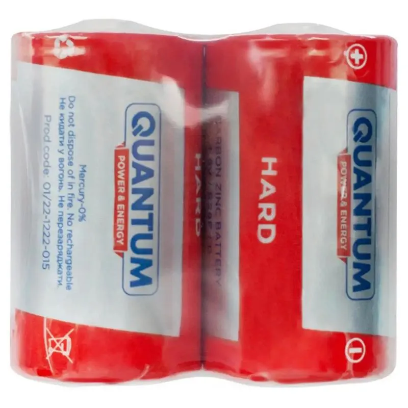 Батарейка Quantum Hard, D/R20P, 2 шт, QM-R20P-S2 купить недорого в Украине, фото 1