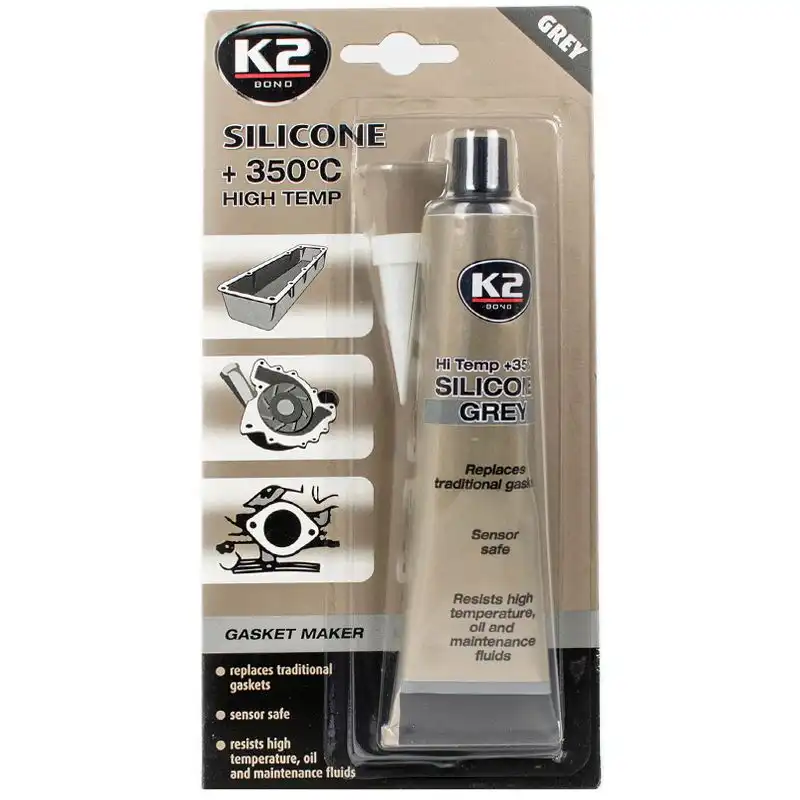 Герметик силиконовый K2 Sil Grey Silicone + 350C, 85 г, серый, B250 купить недорого в Украине, фото 1