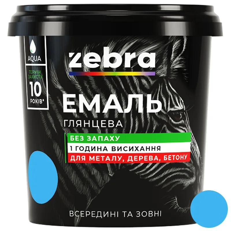 Емаль Zebra 43, 0,25 кг, блакитний купити недорого в Україні, фото 1
