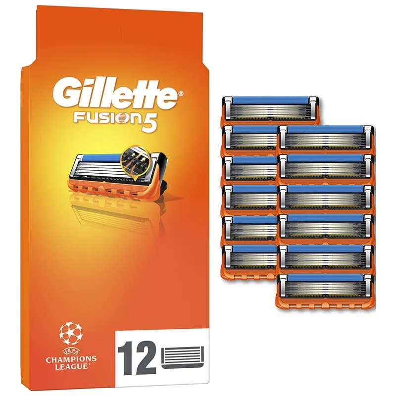 Комплект сменные катриджи для бритья Gillette Fusion, 12 шт, фото 1 Комплект сменные катриджи для бритья Gillette Fusion, 12 шт купить недорого в Украине, фото 1