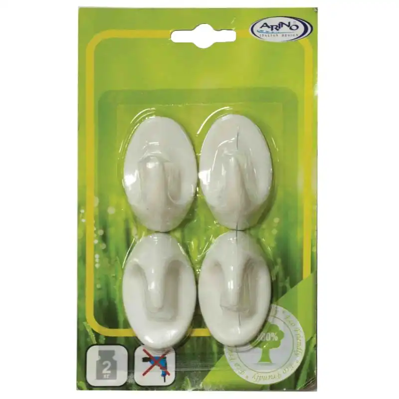 Набор крючков Arino пластиковый, 4 шт, белый купить недорого в Украине, фото 1